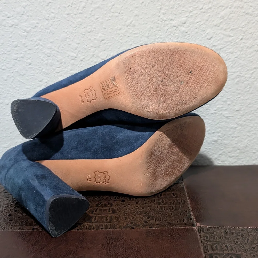 Tory Burch Elizabeth Suede High Block Heel Pumps Size 8.5
